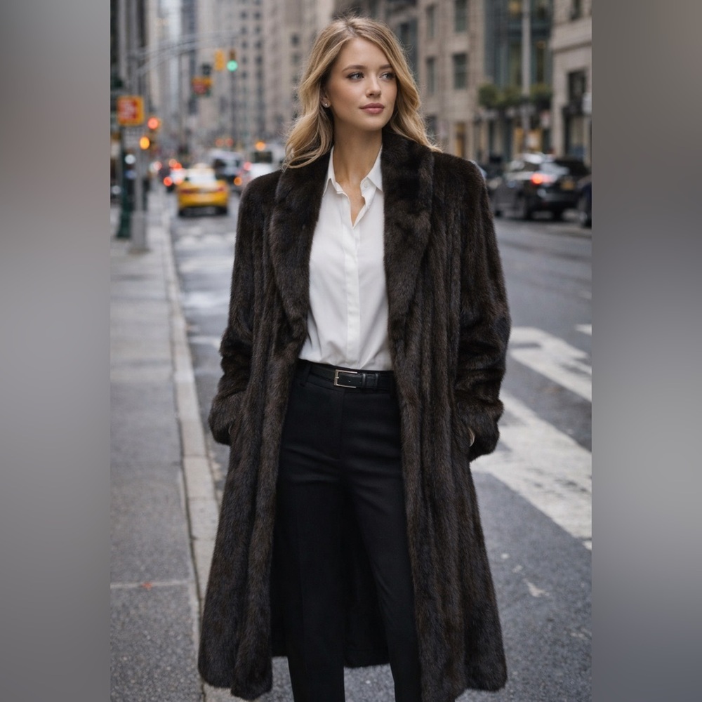 Vintage Nina Ricci full length fur coat